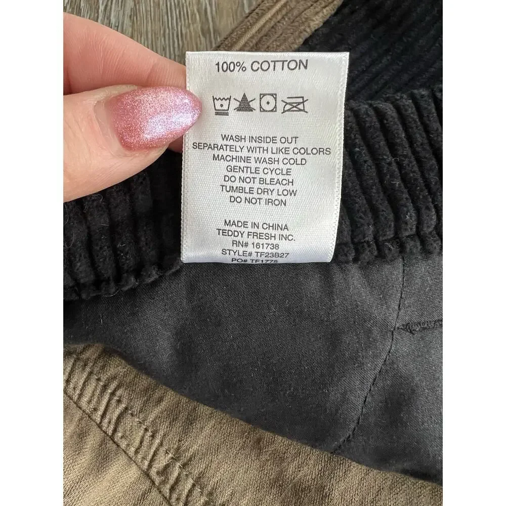 TEDDY‎ FRESH Men’s Corduroy Shorts Black Brown Pockets Sz 28 Perfect Condition